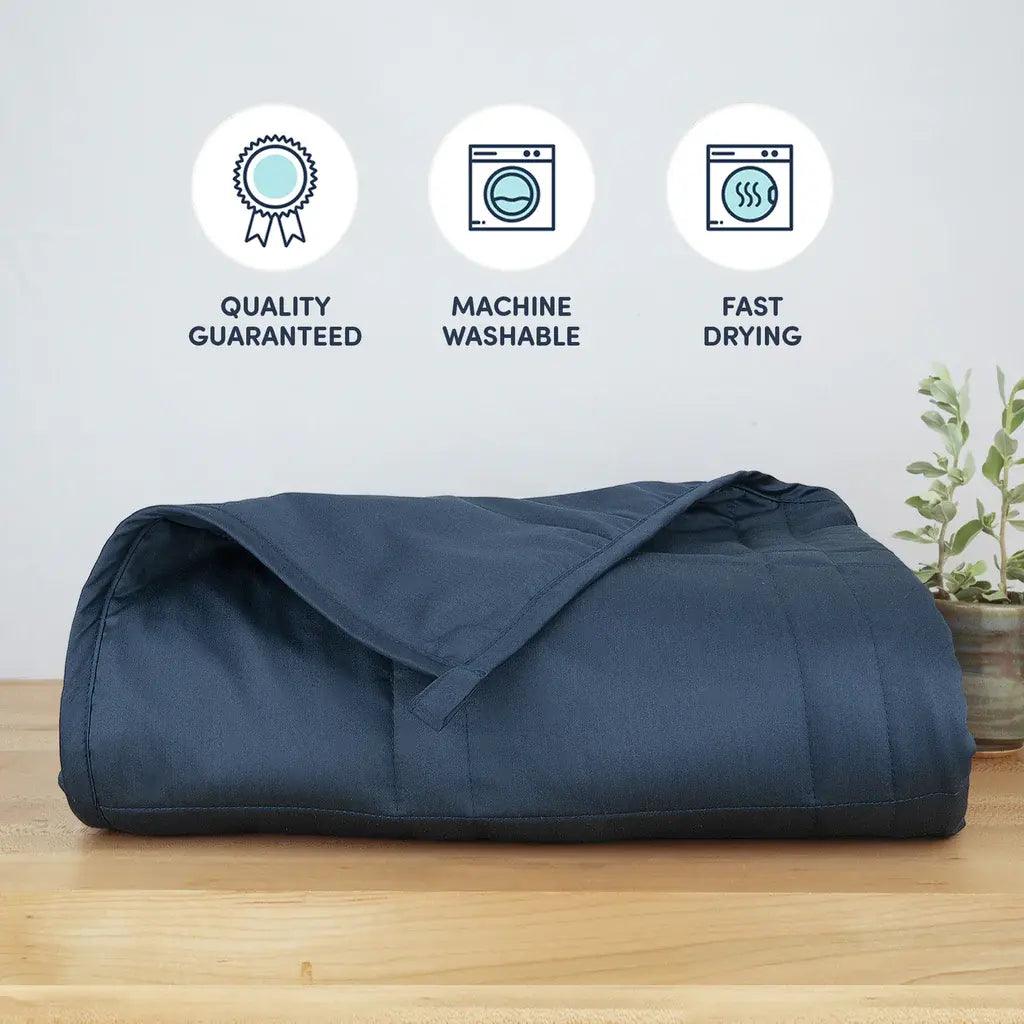photo of a dark blue blanket