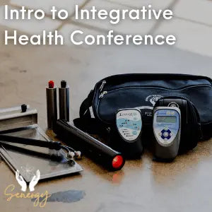 photo of a biomodulator bundle with the words intro to integrative health conference