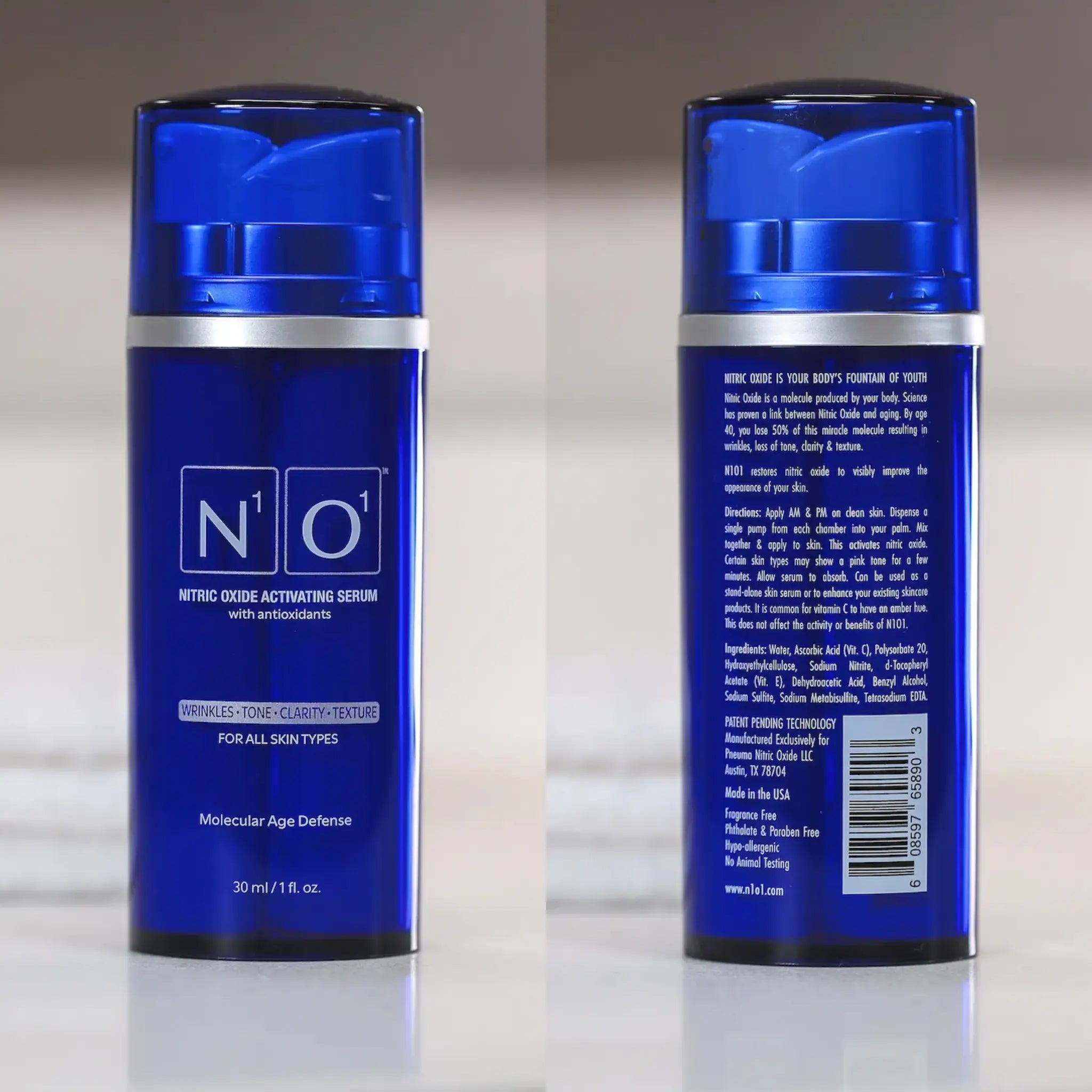 photo of the N1O1 nitric oxide activating skin serum 