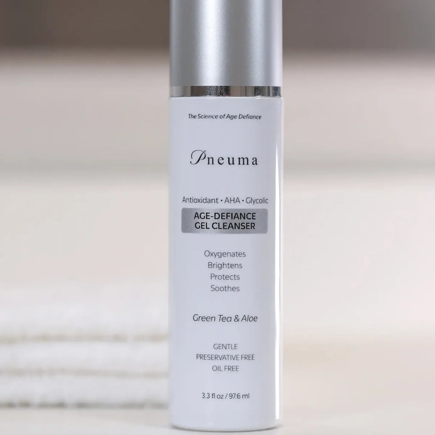 photo of the pnuema age defiance gel cleanser 